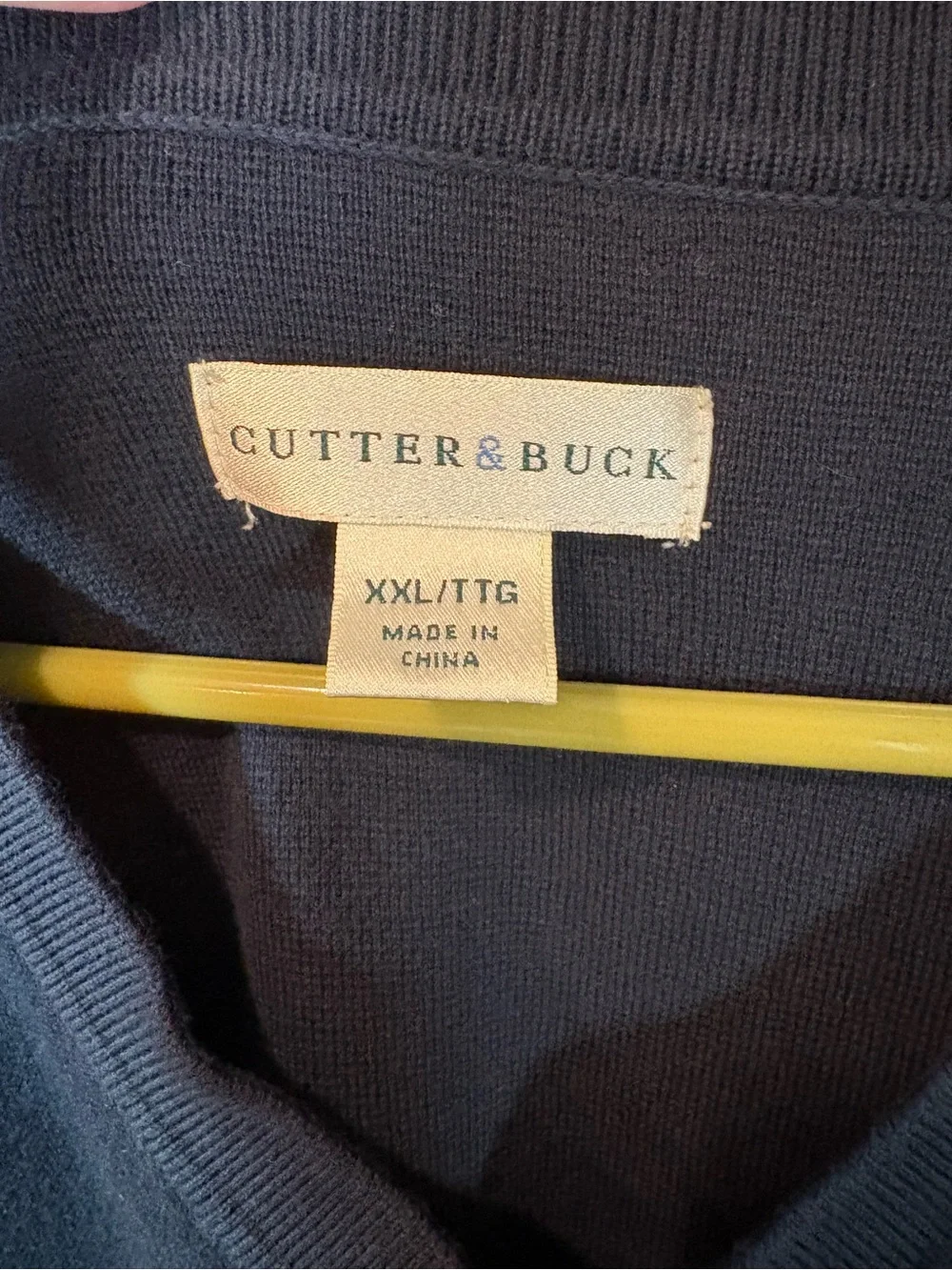 Cutter & Buck Men's V-Neck Sweater in Navy Blue